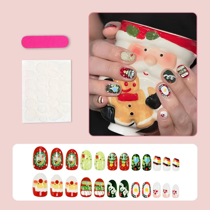 Weihnachtskunstnagelset mit festlichen Motiven und bunten Designs Brehn