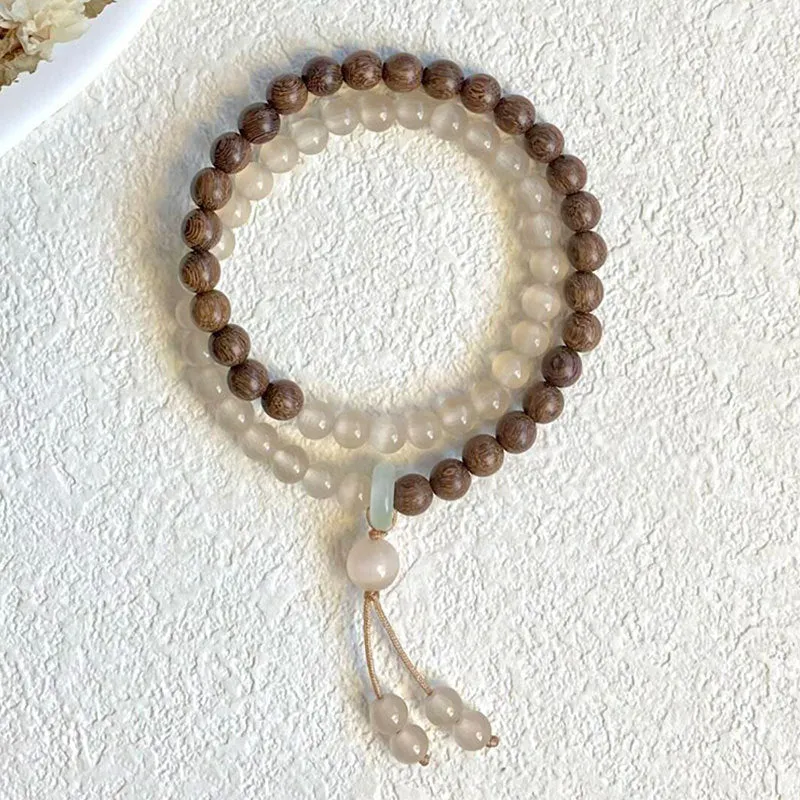 Natürliche Holz- und Steinperlenarmband Brehn