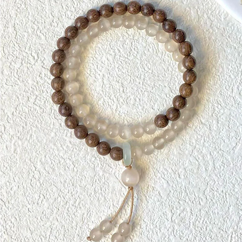 Natürliche Holz- und Steinperlenarmband Brehn