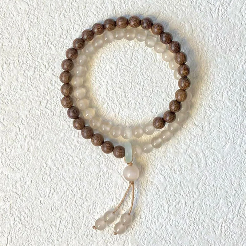 Natürliche Holz- und Steinperlenarmband Brehn