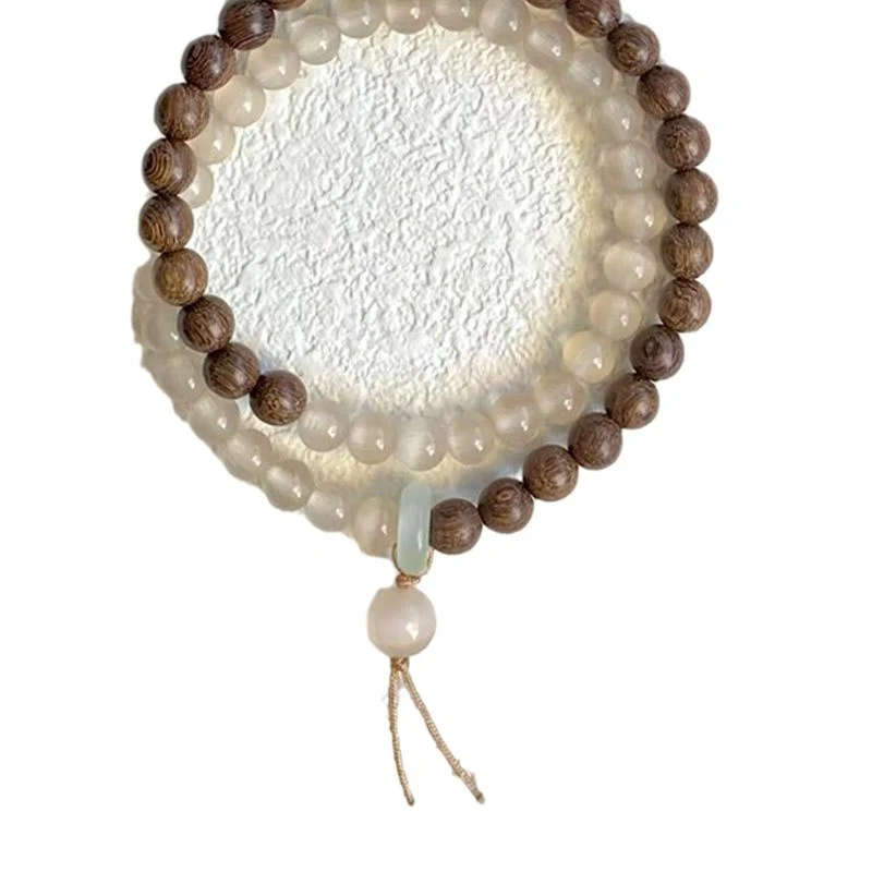 Natürliche Holz- und Steinperlenarmband Brehn