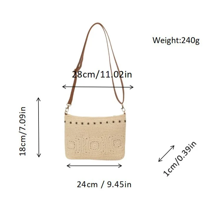 Handtasche mit feinen Häkelmotiven Skanto