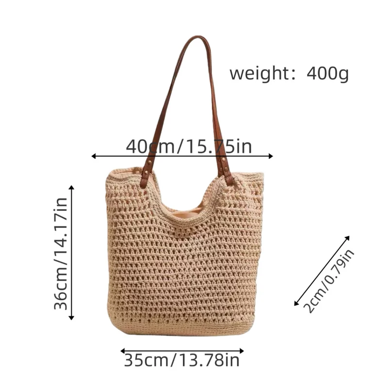Mesh-Tasche mit robusten Ledergriffen Skanto