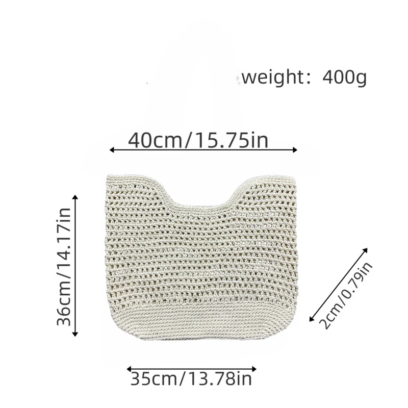 Mesh-Tasche mit robusten Ledergriffen Skanto