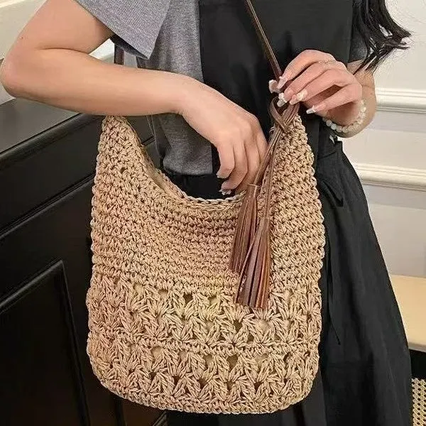 Makramee Umhängetasche mit Quastendetails Skanto