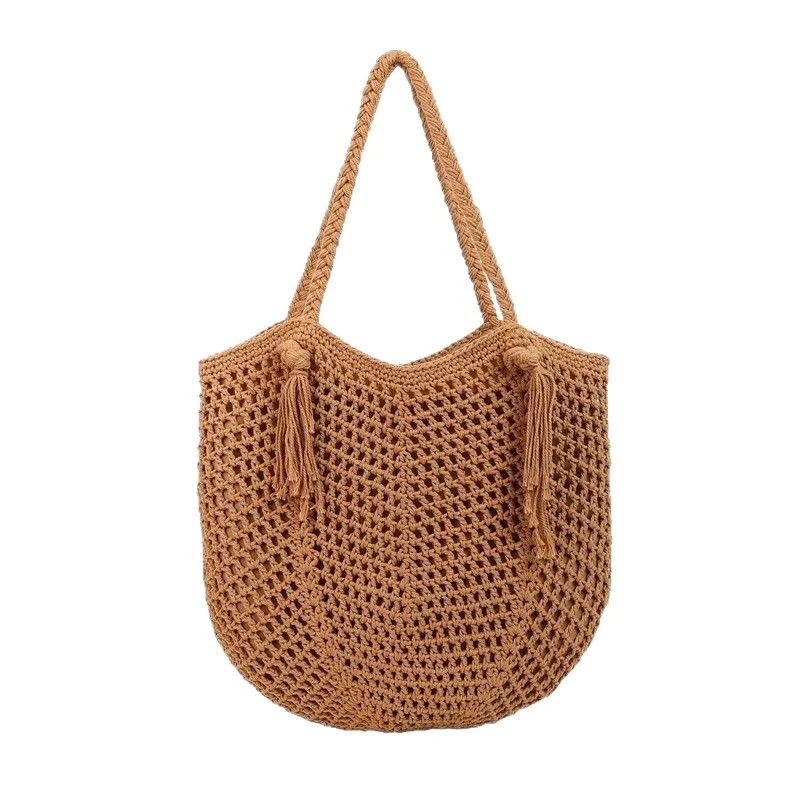 Makramee Strandtasche mit Fransen-Detail Skanto