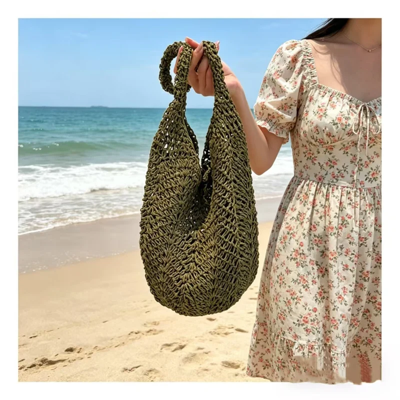 Handgemachte Makramee Shopper-Tasche Skanto