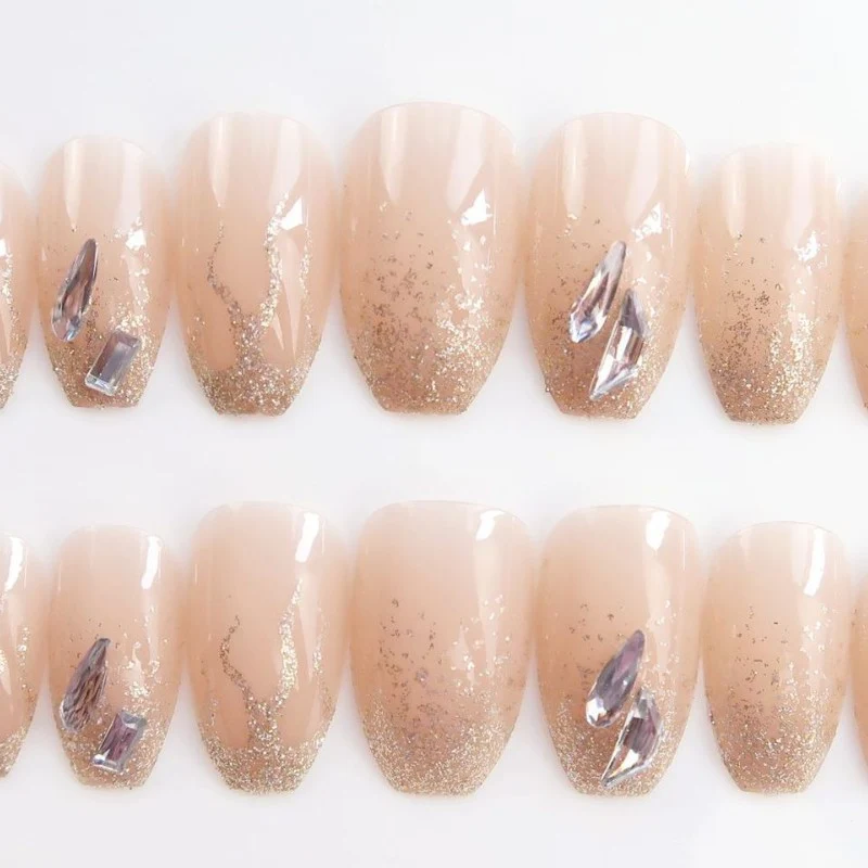 Künstlerisches Glitzer Press-On Nagelset