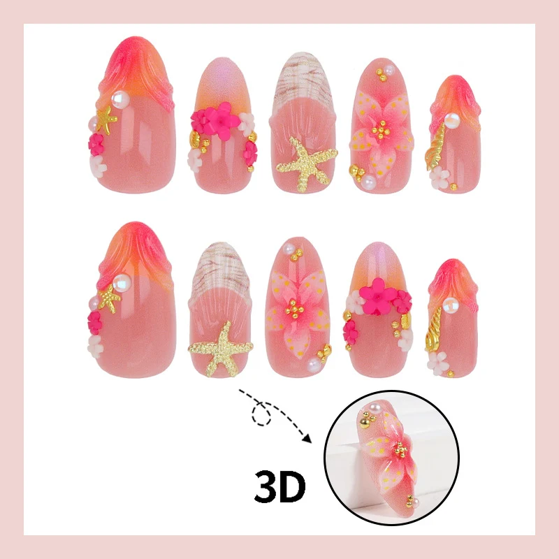 Kunstnagelset mit verspieltem maritimem Design Brehn