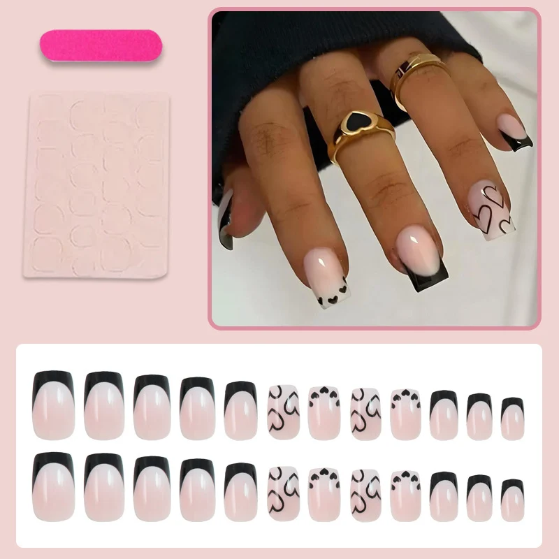 Kunstnagelset mit verspieltem Herzdesign Brehn