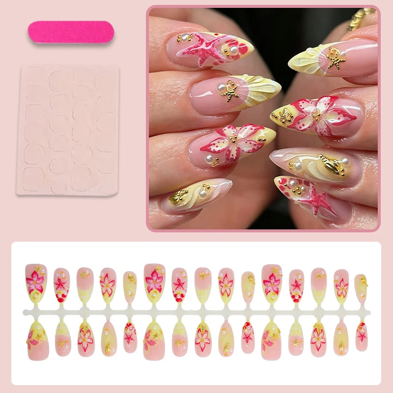Kunstnagelset mit tropischen Motiven Brehn
