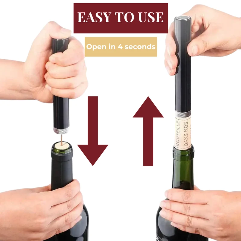 WineLuxe Luftdruck-Weinöffner – Edelstahl & Ergonomisches Design