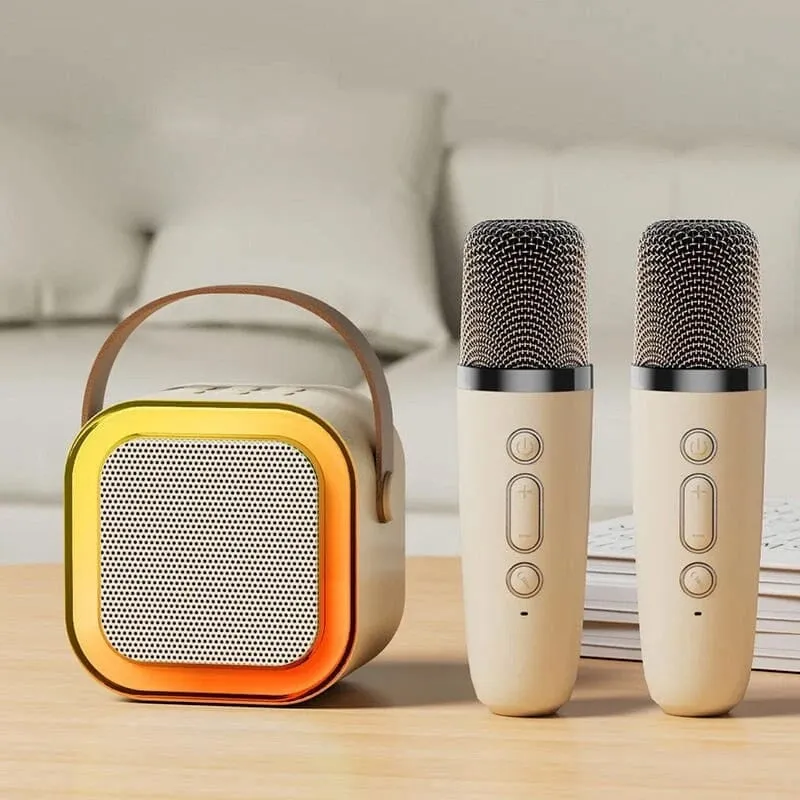 Mini-Karaoke-Maschine mit kabellosen Mikrofonen | Skanto