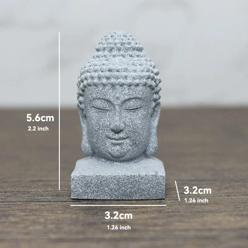 Skanto Skanto | Kleine Buddha Stein Statue Buddhistischer Mönch Tibetischer Buddhismus Figuren Zen Garten Ornament Meditation Home Aquarium Dekoration