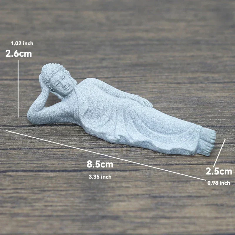 Skanto Skanto | Kleine Buddha Stein Statue Buddhistischer Mönch Tibetischer Buddhismus Figuren Zen Garten Ornament Meditation Home Aquarium Dekoration