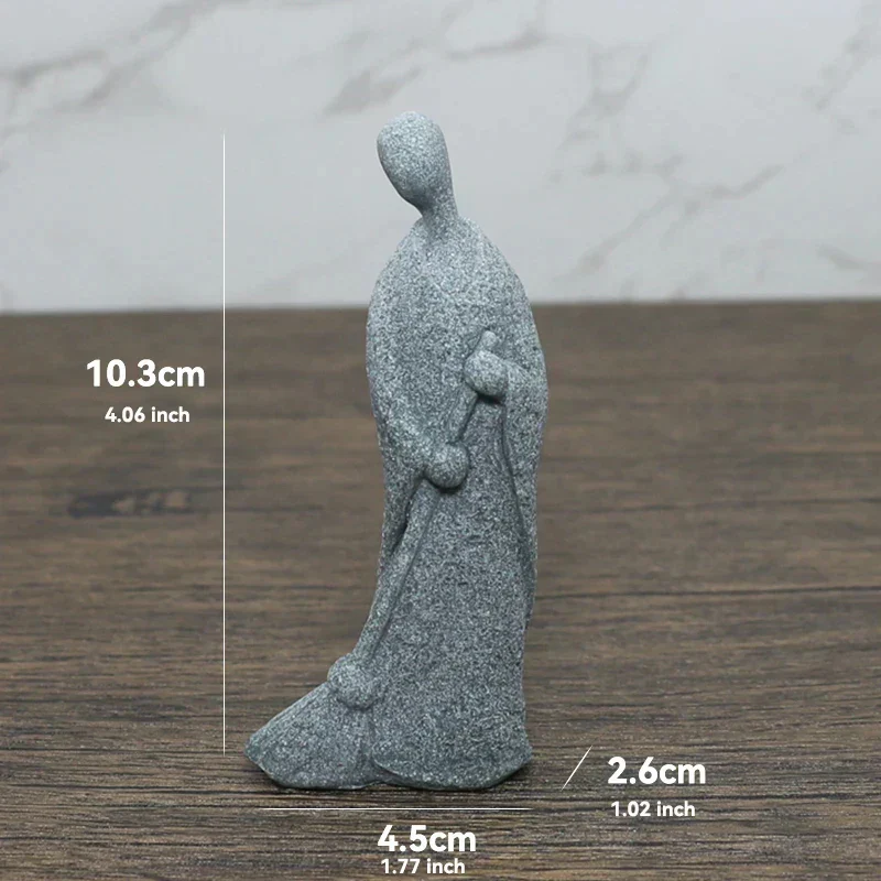 Skanto Skanto | Kleine Buddha Stein Statue Buddhistischer Mönch Tibetischer Buddhismus Figuren Zen Garten Ornament Meditation Home Aquarium Dekoration