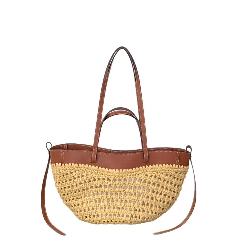 Geflochtene Handtasche mit elegantem Lederdetail Skanto