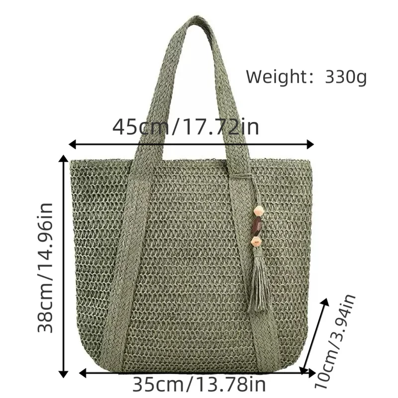 Geflochtene Strandtasche mit Fransen-Detail Skanto