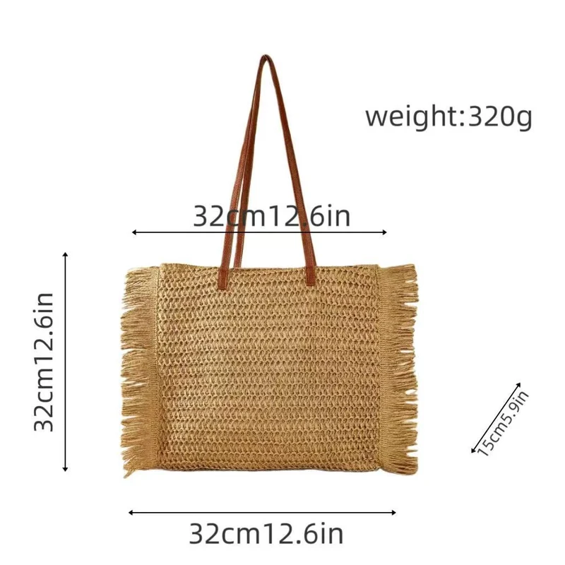 Elegante Raffia-Henkeltasche Skanto