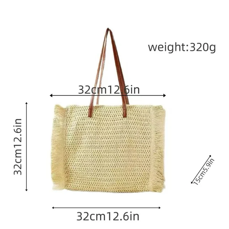 Elegante Raffia-Henkeltasche Skanto