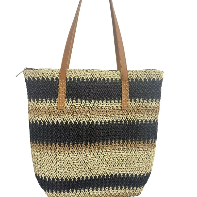 Henkel- und Strandtasche mit elegantem Streifenmuster Skanto