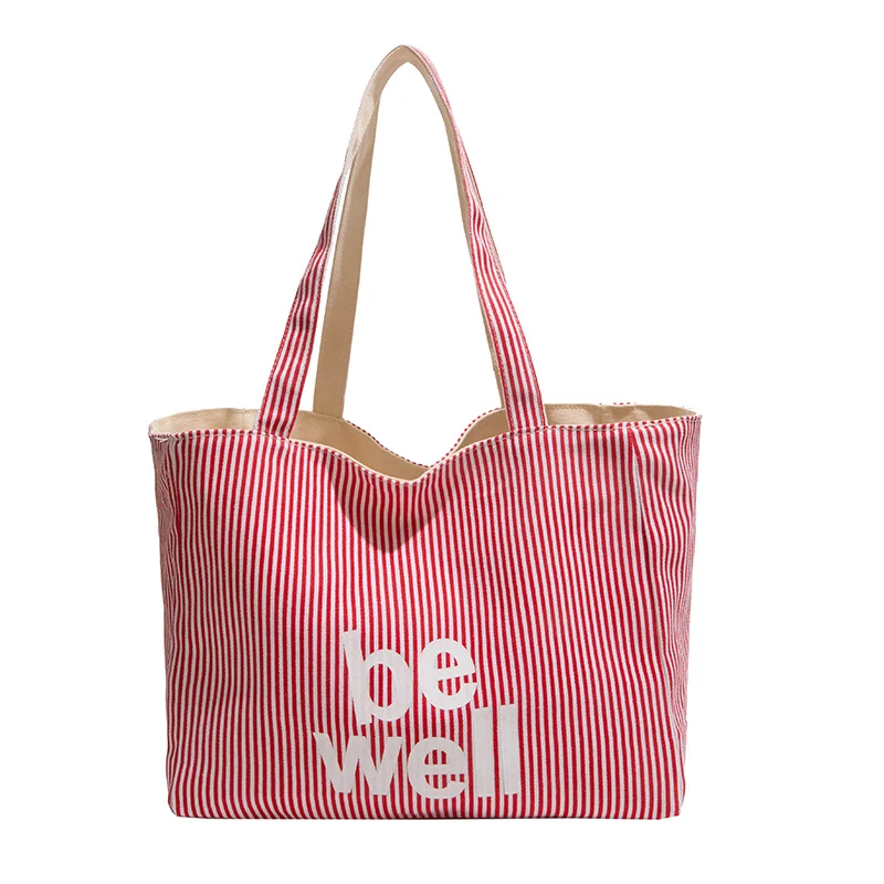 Gestreifter Canvas-Shopper
