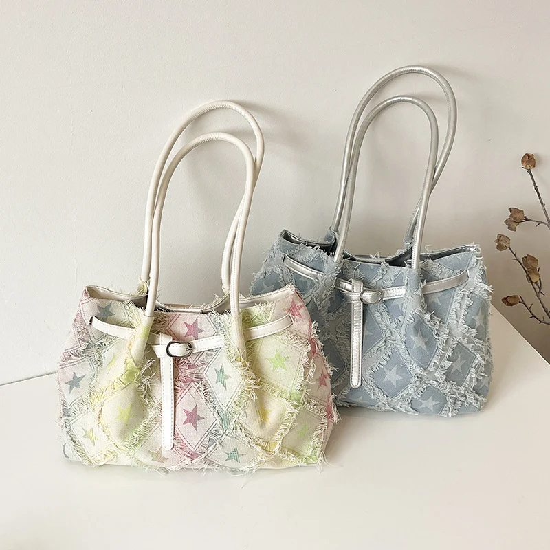 Sternenmuster Strand Schultertasche