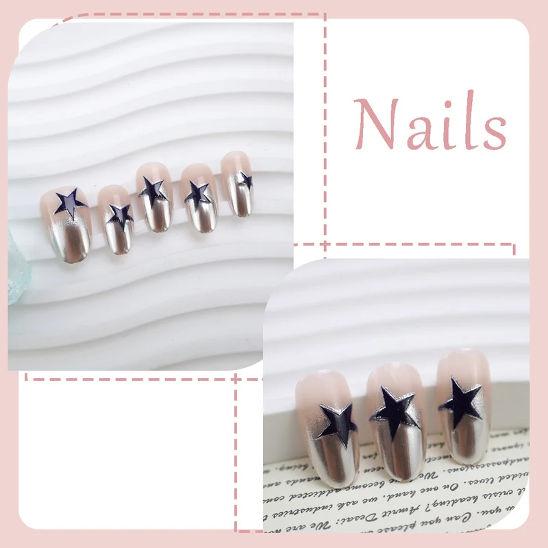 Kunstnagelset mit stilvollen Sternenmotiven Brehn