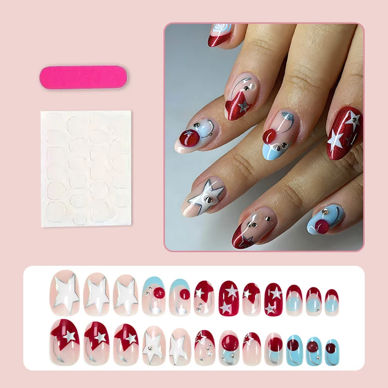 Kunstnagelset mit stilvollen Stern- und Fruchtmotiven Brehn