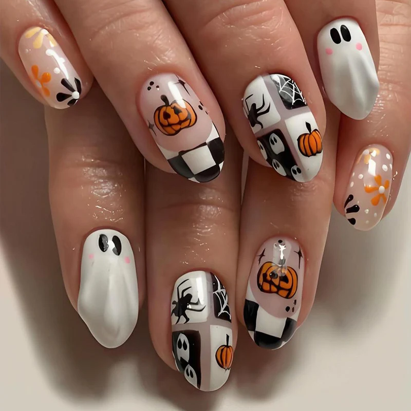 Kunstnagelset mit saisonalen Halloween Motiven Brehn