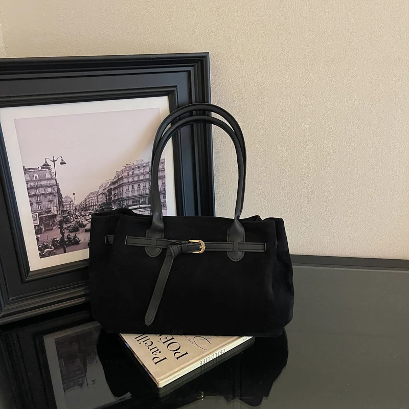 Wildleder-Finish Alltag Handtasche