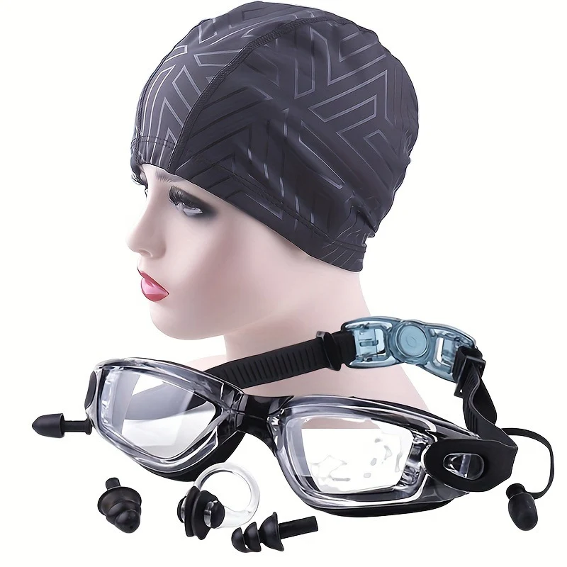 Schwimmset mit ergonomischer Schwimmbrille und stylischer Badekappe Skanto