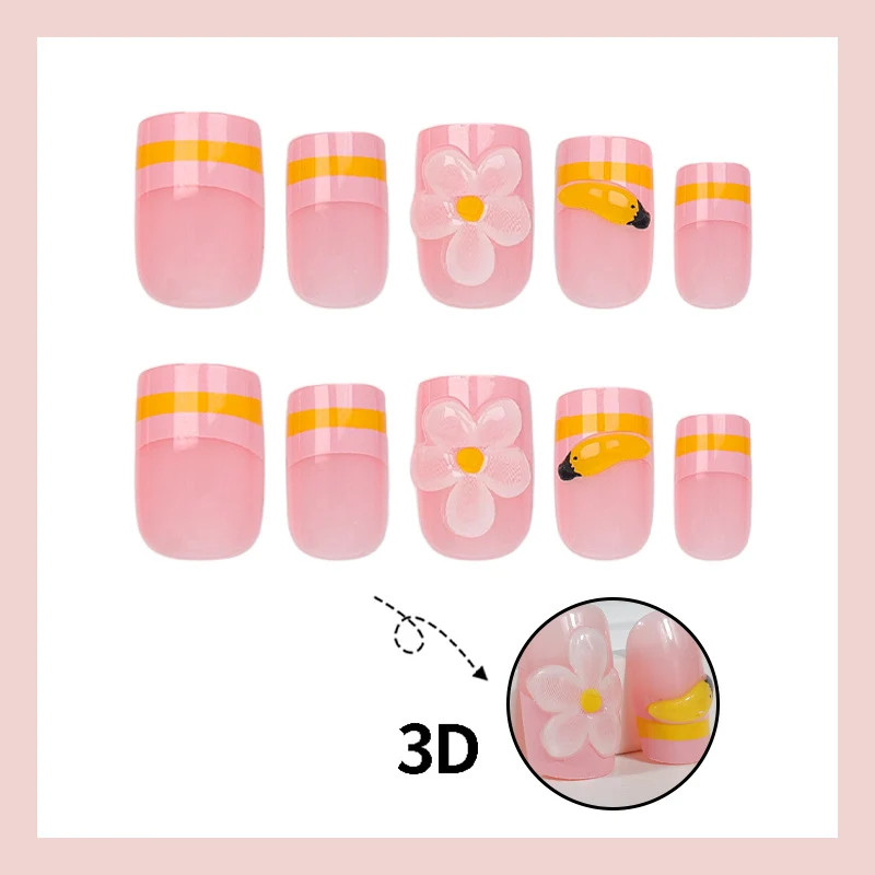 Kunstnagelset mit verspielten Blumen- und Fruchtmotiven Brehn
