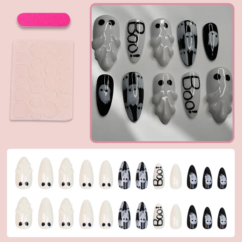 Kunstnagelset mit kreativen Geistermotiven Brehn