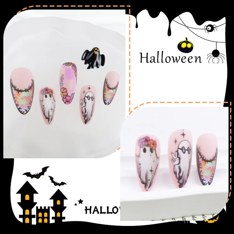 Kunstnagelset mit kreativen Geister- und Halloweenmotiven Brehn