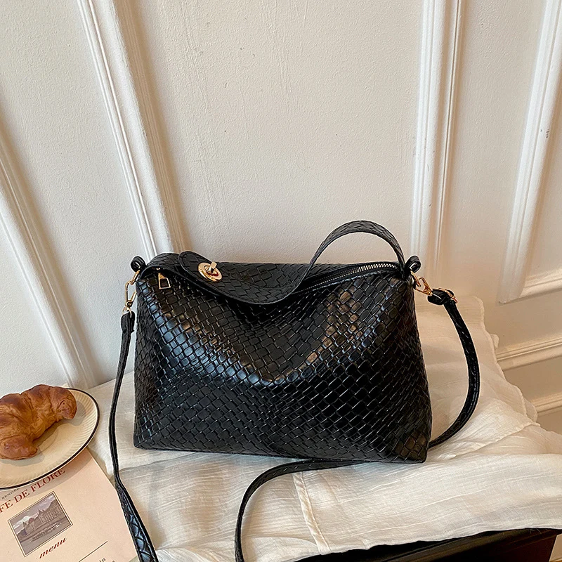 Gewebte Leder Umhängetasche