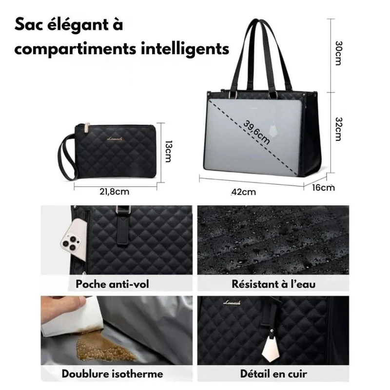Skanto Skanto | 2-in-1 - Elegante Handtasche mit integriertem isoliertem Fach & großem Stauraum