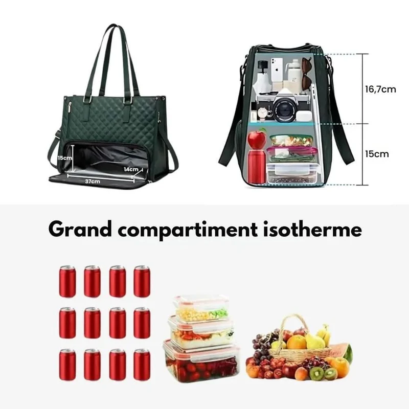 Skanto Skanto | 2-in-1 - Elegante Handtasche mit integriertem isoliertem Fach & großem Stauraum