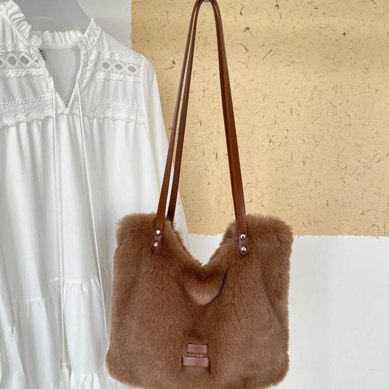 Plüsch Kunstfell Schultertasche