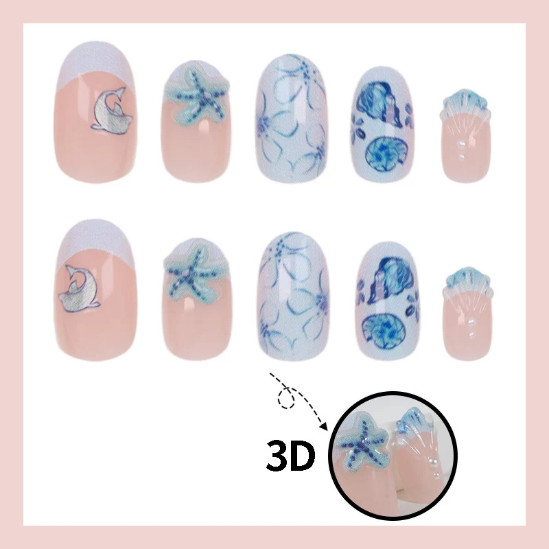 Kunstnagelset mit maritimem Design und kreativen Details Brehn