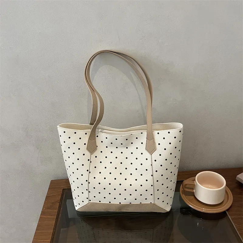 Stylische Pünktchen Shopper Tasche