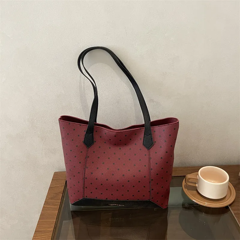 Stylische Pünktchen Shopper Tasche