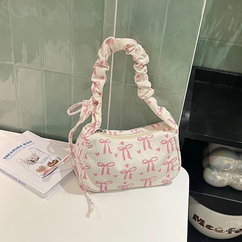 Verspielte Schleifen-Print Schultertasche