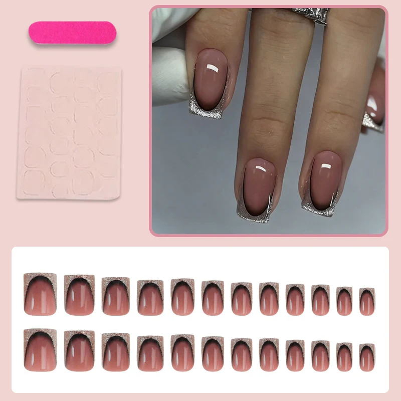 Kunstnagelset mit luxuriösen Glitzerfranzösisch-Spitzen Brehn