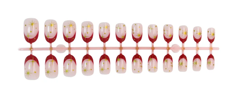 Kunstnagelset mit glamourösen Sternenmotiven und elegantem Farbverlauf Brehn