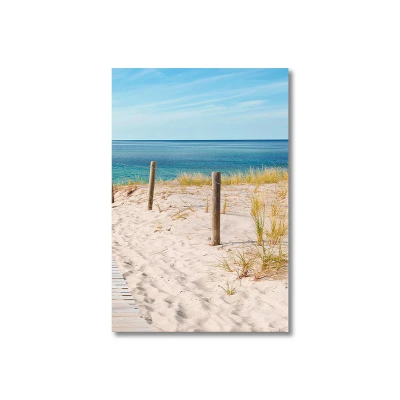 3er-Set Blaue Ozean Sandstrand Wandkunst Fine Art Leinwanddruck Inspiration Meereslandschaften Bilder der Gelassenheit für das Wohnzimmer | Skanto