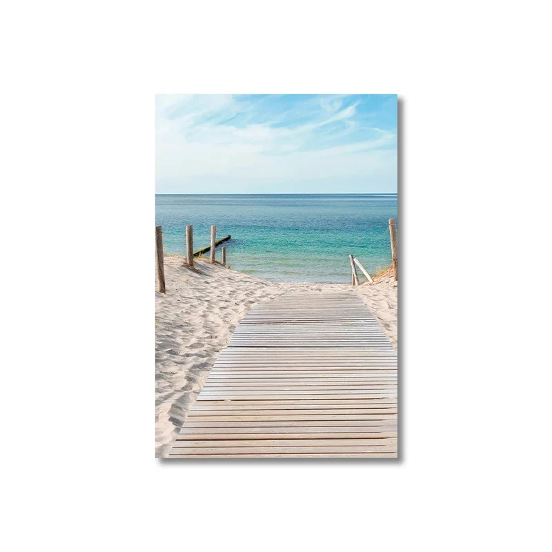 3er-Set Blaue Ozean Sandstrand Wandkunst Fine Art Leinwanddruck Inspiration Meereslandschaften Bilder der Gelassenheit für das Wohnzimmer | Skanto
