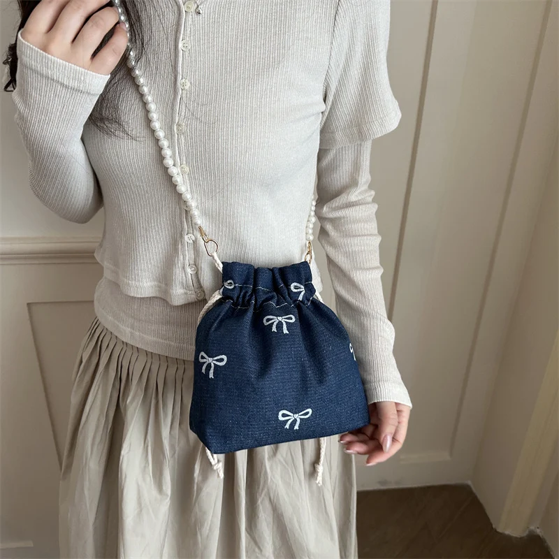 Charmante Kordelzug Schultertasche