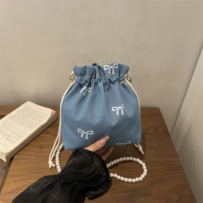 Charmante Kordelzug Schultertasche