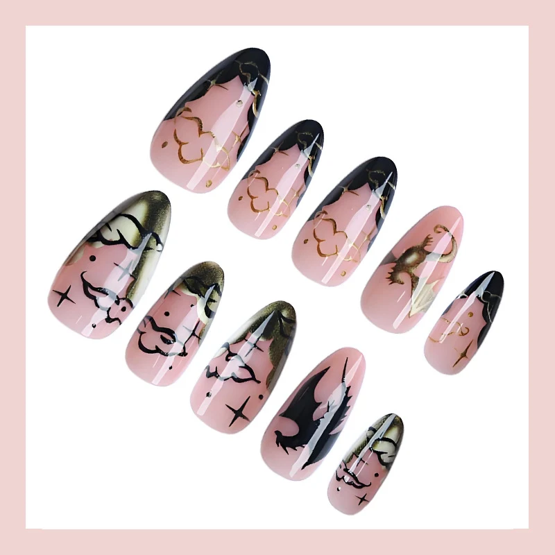 Kunstnagelset mit glamourösen Halloween-Designs Brehn